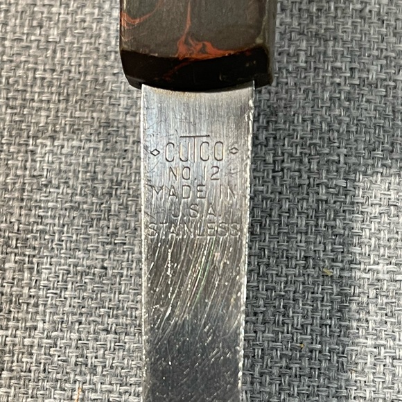 Cutco No.12 Serving/Basting/Mixing Spoon Brown Swirl Handle - Picture 3 of 4